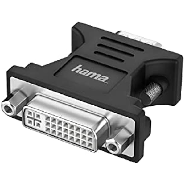 Hama adapter VGA WT-DVI GN do podłączenia komputera do monitora (DVI-I single link (24 + 8 pin), 1080p, Full HD) czarny