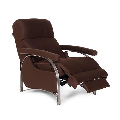 Image of Recliners India Single Seater Pushback Recliner Sofa | 3 Modes of Comfort | 645 Pushback Recliner Chair | Cushion Armrest | Living Room Recliner Sofa | 1-Year Manufacturer Warranty | Colour- Brown