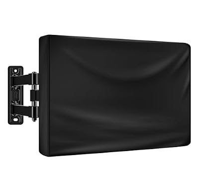 HUFUOUT Outdoor TV Cover 40-43 Inch, TV Display Protector, Waterproof and Weatherproof Outside Flat Screen Cover (39.5''W x 25''H), 600D Fabric, Black (40"-43")
