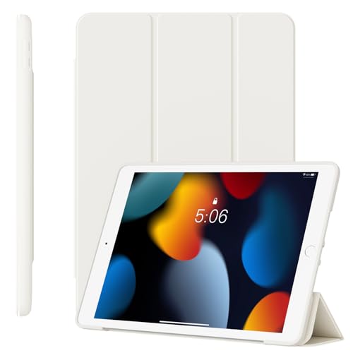 GKABXY Etui do iPada 9./8./7. generacji, 10,2 cala (2021/2020/2019), smukłe, potrójnie składane, inteligentne etui z miękkim tyłem TPU i funkcją automatycznego spania/budzenia, białe