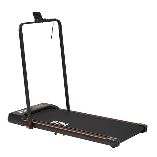 Jujwooo電動ランニングマシン ルームランナー 低床設計 MAX6km/h 薄型 シンプル オシャレ ダイエット器具 有酸素運動 静音 家庭用 エクササイズ 衝撃吸収 室内運動 健康器具 傾斜角度調整【走行ベルト幅36.5cm】 (A)