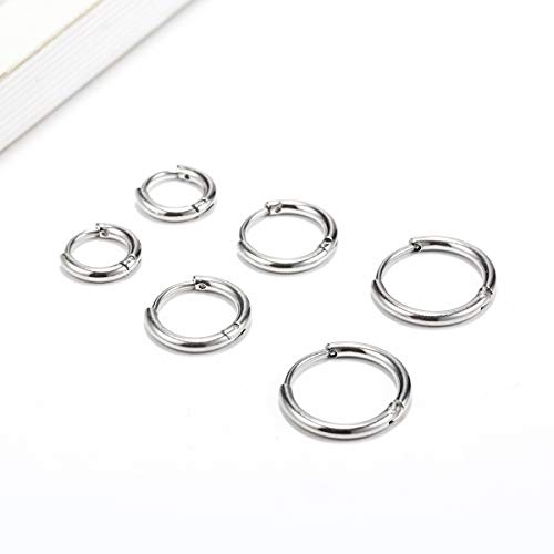 Surgical Stainless Steel Thin Hoop Earrings 6mm/8mm/10mm Small Huggie Hoop Earrings for Women and Men2