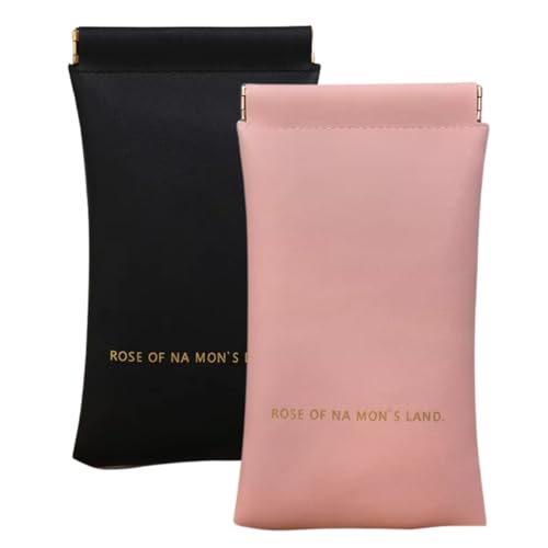 Kit 2 Estojos Porta Óculos Couro Sintético Premium com Fecho Automático e Forro de Veludo Capas Compactas Sortidas para Óculos de Grau ou Sol com Proteção Anti Risco e Pressão
