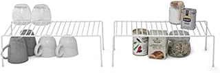 simplywire - Kitchen Cupboard Organisers  Pack of 2 Storage Shelves  White