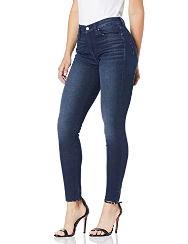 HUDSON Jeans Women's Nico Mid Rise, Super Skinny, Raw Hem Ankle Jean, Midway, 25