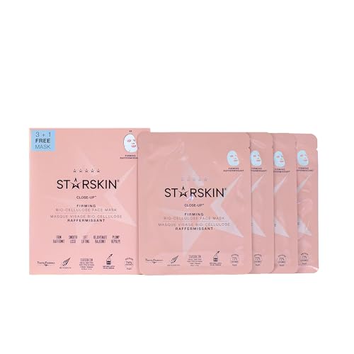STARSKIN Close-Up, Mascarilla Facial de Bio-Celulosa de Coco, 3+1, Tratamiento Reafirmante Coreano, Efecto Rejuvenecedor, Para Todo Tipo de Piel