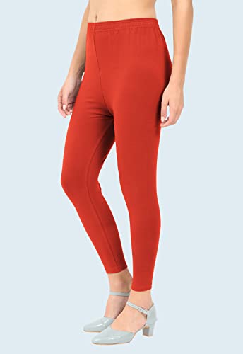Image of POPOLO Women's Super Soft Ankle Length Cotton Lycra Solid Stretchable Legging