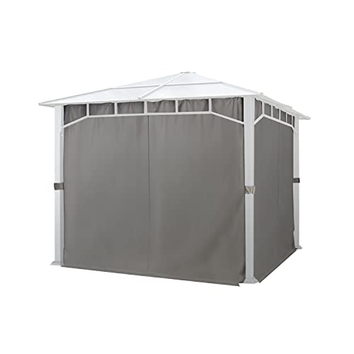 TOOLPORT 4 Seitenteile für Gartenpavillon Sunset Deluxe 3x3 m - Polyester ca. 180 g/m² - mit Reißverschluss - grau