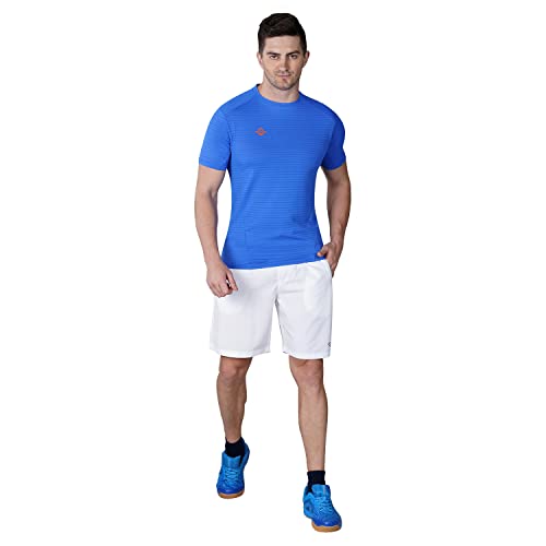 Image of Nivia Urban Peach Shorts for Men | Shorts for Gym | Sports Shorts | Running Shorts (White /Royal Blue,S)
