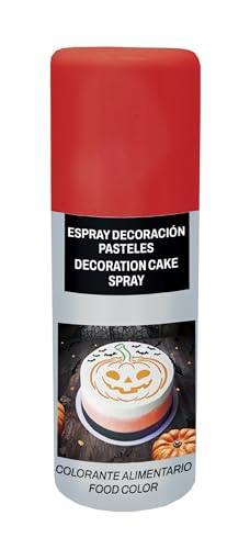FIESTAS GUIRCA | Spray Decoración Pasteles Rojo (100 ml) - Utensilio de Cocina para Decorar Tartas y Postres - Ideal para Halloween y Fiestas Temáticas - Accesorio de Repostería - Rojo