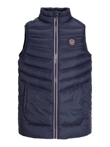 JACK&JONES JUNIOR Jjesprint Collar Jnr-Calentador para el Cuerpo Chaleco, Chaqueta Azul Marino/Detalle: Costuras Rojas verdaderas, 164 cm para Niños