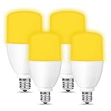 SmartinLiving Yellow Bug Light Bulbs, Warm White 2000K, E12 Candelabra Base, LED 5 Watt-40 Watt Equivalent, 450 Lumens, LED Stick Light Bulb for Indoor/Outdoor Deterring Mosquitoes, Pack of 4