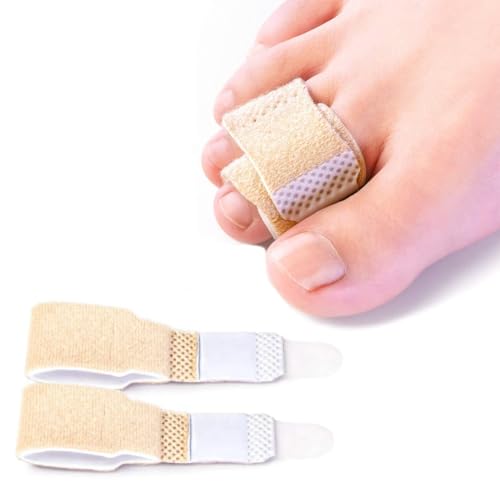 2Pcs Hammer Toe Straightener, Broken Toe Wraps,Toe Cushioned Bandages,Hammer Toe Splints For Correcting Hammer Toes, Broken Toes, Crooked Toes & Overlapping Toes Foot_Drop,Free Size