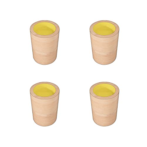apdm Paquet de 4 Pieds de Meubles en Bois Massif, Rehausseur de Lit Rond, Pieds de Meubles en Bois pour Ajouter de la Hauteur au Canapé, au Bureau, à la...