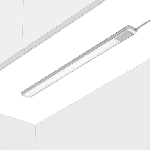 Oktaplex Riva lampa do zabudowy kuchennej LED płaska ciepła biel 57,5 cm 730 lm oświetlenie kuchenne z przełącznikiem 10,4 W 230 V lampa podszafkowa srebrna