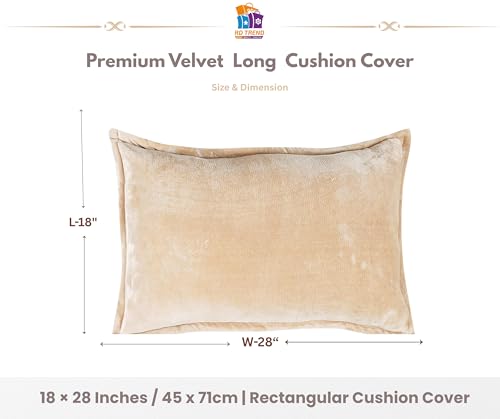 Image of RD TREND Velvet Cushion Covers Set of 2, Soft Long Cushion Covers 18x28 Inches, Rectangular Decorative Throw Pillowcases for Sofa, Bed & Living Room | Solid Gold