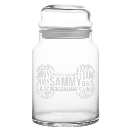 Let's Make Memories Personalized Pet Treat Jars - For Dog and Cat Owners, Pet Parents - Bone