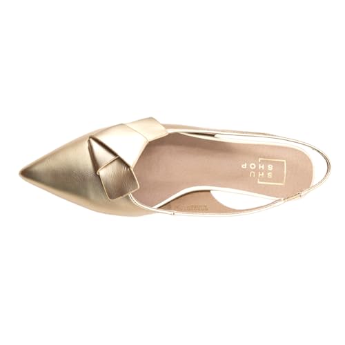 Womens Audrey Metallic Slingback Flats Casual - Gold4