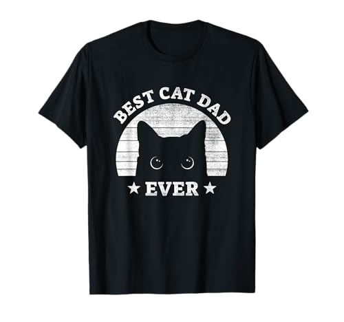 Homem melhor pai gato ideia de presente vintage para pais de gatos t-shirt