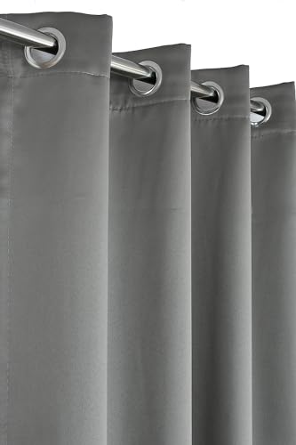 Image of 100% True Blackout Window Curtains 5 Feet, Set of 1 Panels | 300 GSM Heavy Room Darkening Polyester Cloth for Bedroom & Living Room | Thermal Insulated Heat & Noise Reducing (60x47 Inch, Grey) | 100% Room Darkening Thermal Insulated Heat & Noise Reducing Curtains 5 feet long