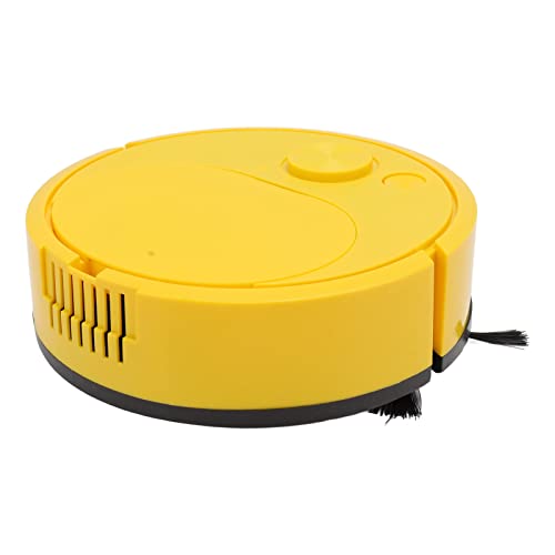 Brrnoo Robot Aspirapolvere, Robot Aspirapolvere, Robot Spazzante Intelligente, Ricarica USB ABS, Evitamento Automatico, Pulisci Efficientemente Tappeti e Pavimenti in Legno (Yellow)