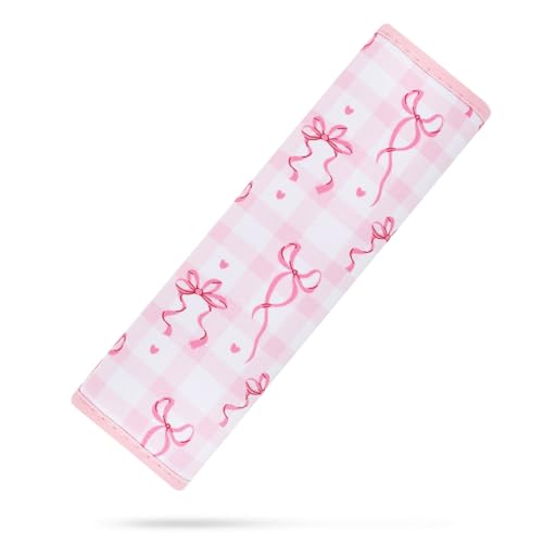 Image of YR Seat Belt Cover for Kids, Soft Comfort Seat Belt Cushion for Children, Cute Cartoon Pattern Car Seat Belt Pads Cover for Girls and Boys, 1 Pack (Pink Bows)
