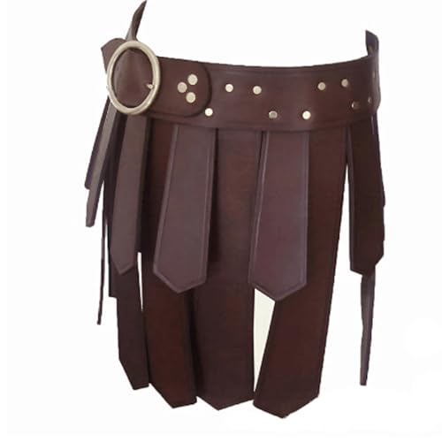 Dance Belt Men Kilt Belt Men's Roman PU Leather Skirt Medieval Waist Belt with Buckle Men's Belts Brown, Mens Dance Belt