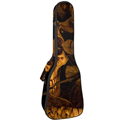 Sac pour ukulélé de concert et soprano rembourré 10mm à motif tête de mort