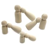8 PCS Unfinished Natural Wooden Peg Dolls,Children's Creative Painting,Little Wooden peg People for Painted or Craft