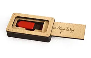 YIXT Wedding Anniversery Gift Wooden Pen Drive Organiser Holder Box With Proper Cover & Perfect Compartment By YIXT ( P 132 )