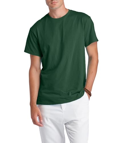 Delta Apparel Men's Adult Regular Fit Short Sleeve Tee 2-Pack, Forest