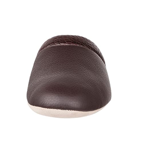 PAMIR Mens Premium textured Leather House Slippers with Memory Foam - Image 6