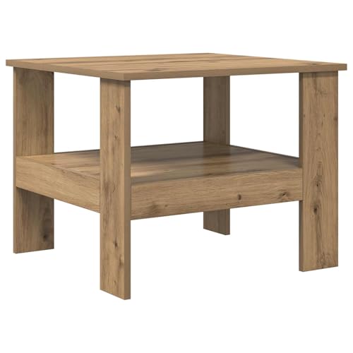 Table carrée chêne artisanal pour optimiser le rangement des petits salons - 2