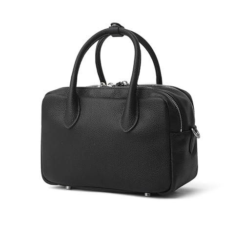 Bolso Satchel de Cuero Suave para Mujer con Dos Bolsillos y Correa Desmontable miniatura 1