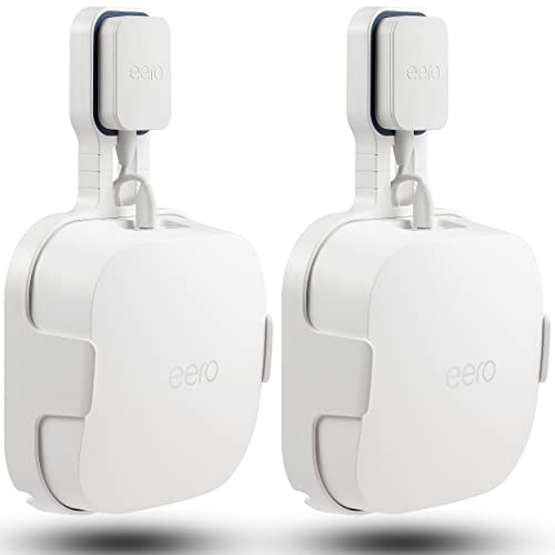PETIMETI Wall Mount for EERO Pro 6E Mesh WiFi System, Space Saving Wall Mount Bracket for EERO Pro 6E Router with Cord Management and Easily Moved(2 Pack)