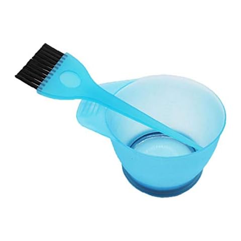 1 Set Hair Dye Color Brush and Bowl Set Hair Color Brush Mixing Bowl Kit for Hair Tint Dying Coloring Applicator Blue Cover