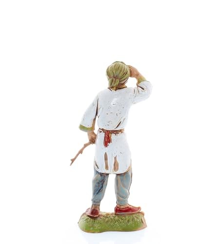 Moranduzzo Arab Shepherd Looking Out for Nativity Scene 4 Inch Scale 1:20, Height 3.38 in, Resin Figure, Hand-Painted - Image 3