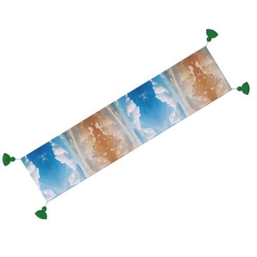 Chemin de table plage nuage pour protéger et embellir une table de style ferme - 3