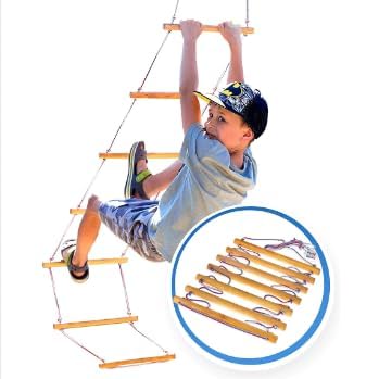 VIXERA Combo 3IN1 Swings Set: DISC Rope Swing + Ball Laddr + Stick Ladder, Backyard Outdoor Play - Image 2 thumbnail