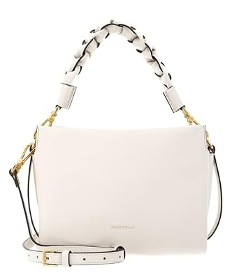 Coccinelle Pelle borsa a tracolla Boheme Grana Double Crossbody Double Grainy Leather Pearl/Cognac avorio