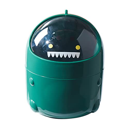 LABRIMP Cartoon Dinosaur Mini Trash Can Tabletop Garbage Storage for Office Home Cute Design Material for Organizing Desktop and Dresser