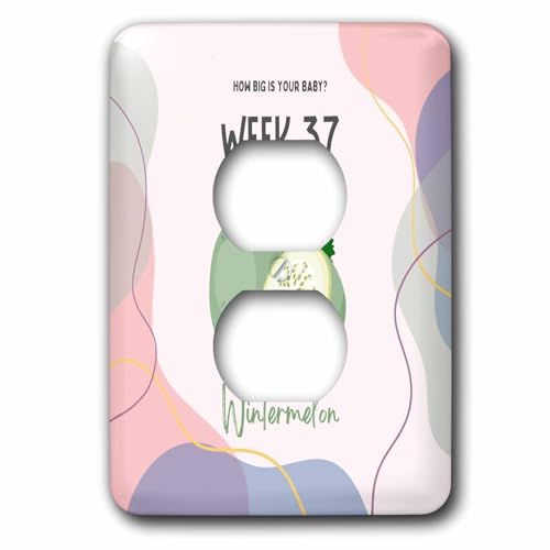 3dRose Image of Wintermelon how big is your baby week 37 - Light Switch Covers (lsp-388489-6)