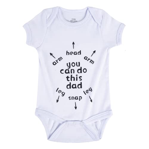 Image of Cnins Funny Baby Bodysuit & Daddy Matching Cotton Outfit for Wild One 1st Birthday, Unisex Newborn Infant Clothes 0-24M