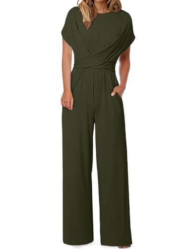 Happy Sailed Dressy Jumpsuits for Women Spring Summer Crisscross Tie