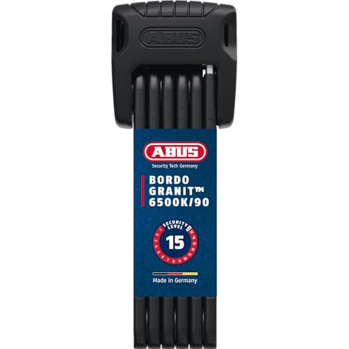 ABUS Candado plegable Bordo Granit 6500K con soporte para candado SH   Candado de bicicleta con cilindro XPlus de alta protección contra manipulaciones   Nivel de seguridad 15   Longitud 90 cm