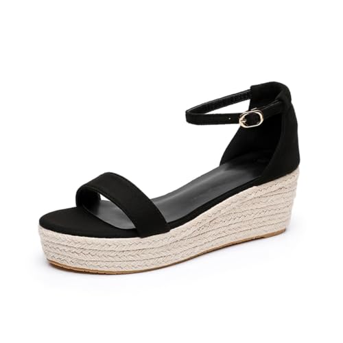Sandales compensées espadrilles bicolores : confort anti-fatigue et maintien cheville