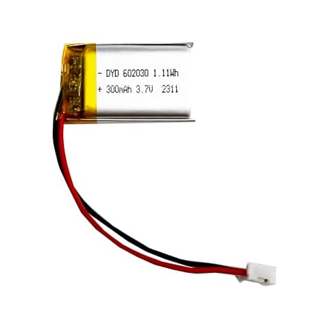 FITHOOD 602030 3.7v Battery 300mAh Lithium Polymer Rechargeable Battery with JST Connector for Household Appliances Cover