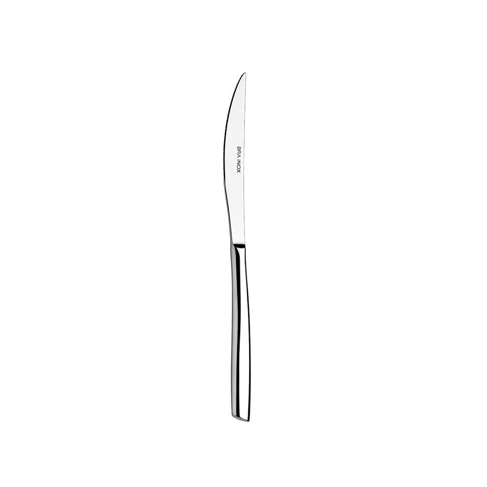 BRA Bari | Set di posate di 24 pezzi di acciaio inossidabile con coltello da bistecca, acciaio inossidabile 18/10, design contemporaneo, finitura lucido brillante, spessore 3.5 mm (6 persone)