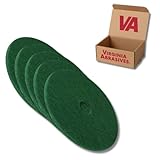 Virginia Abrasives 20' Green Floor Maintenance Pads - Heavy-Duty Non-Woven Pads for Deep Cleaning and...