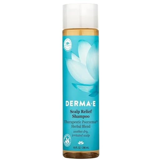 DERMA-E Scalp Relief Shampoo with Psorzema Herbal Blend – All Natural Scalp Treatment & Dandruff Shampoo – Soothes Itchy Scalp and Promotes Scalp Health, 10 Fl oz